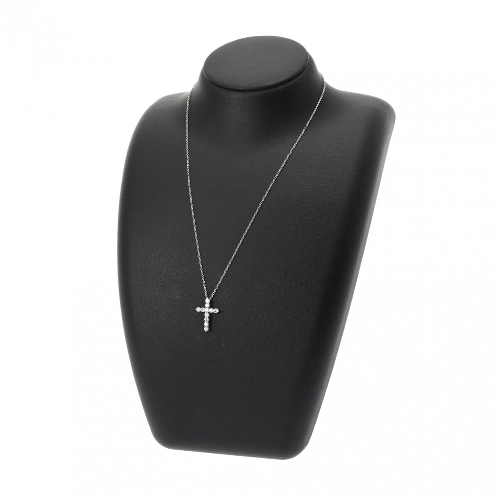 TIFFANY Cross Diamond Platinum Necklace - Picture 7 of 7